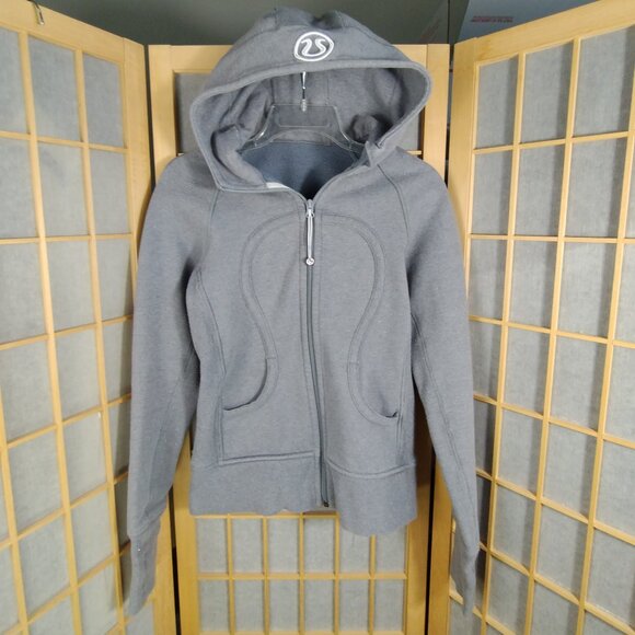 Lululemon Full Zip Scuba Hooded Jacket Grey Sparkle Size 4 - Picture 1 of 12